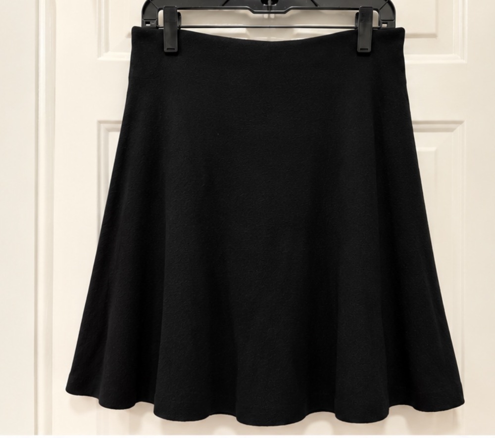 Women's Black Skater Skirt Size S/M Knit Flared Mini Circle Skirt